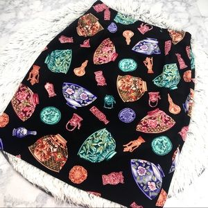 Vintage Diane Von Furstenberg Silk Print Skirt EUC